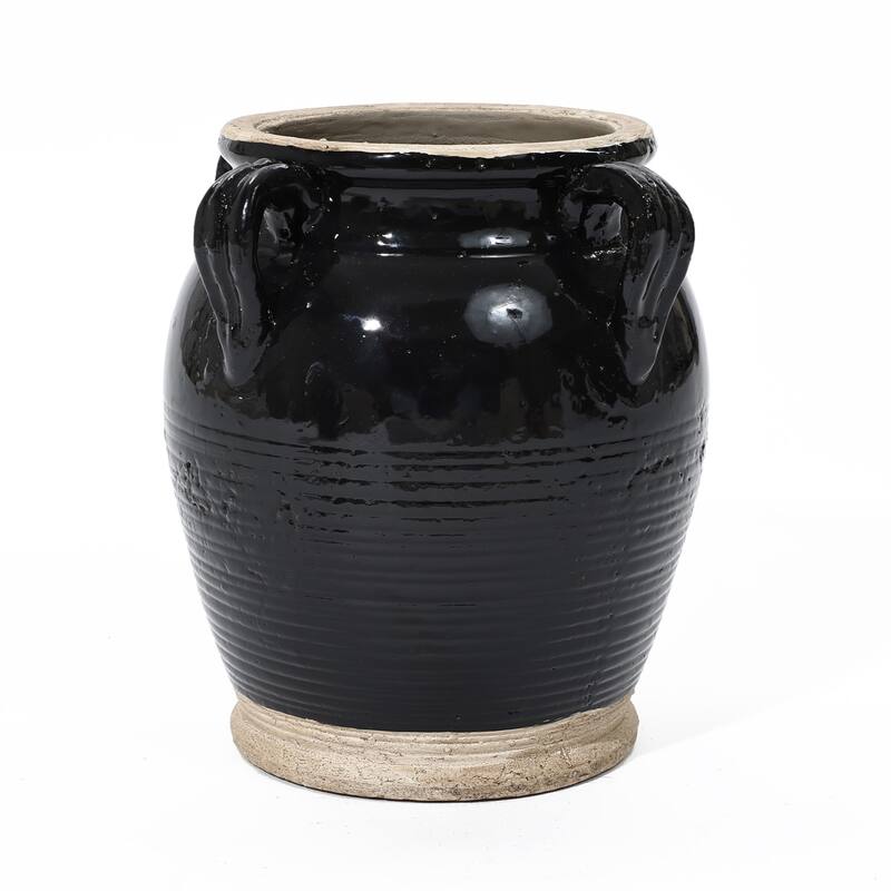 Black Jug Terracotta Round Vase (Single)