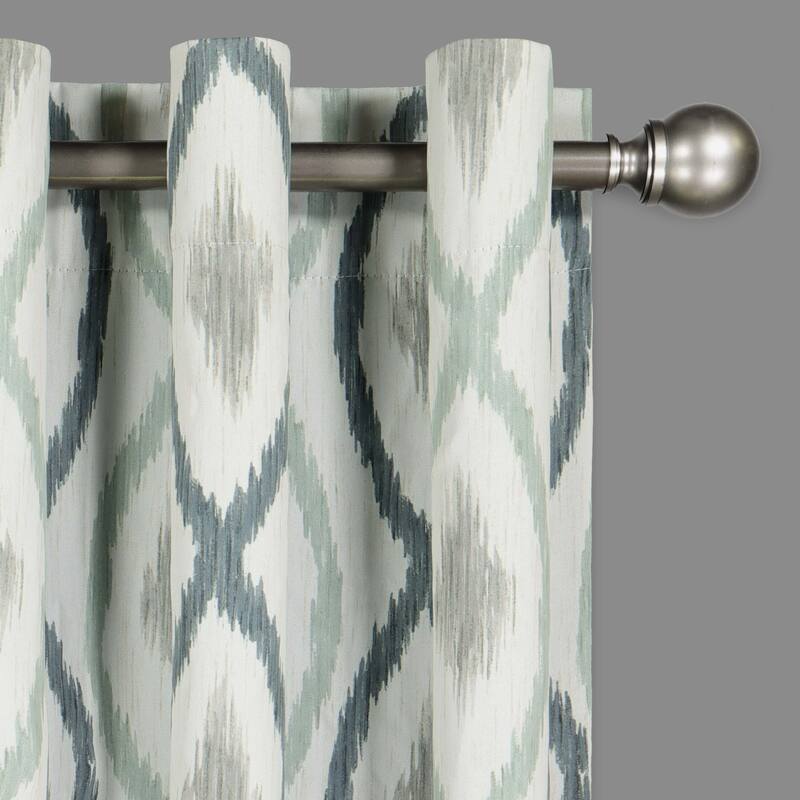 Eclipse Basel Geometric Draft Stopper Energy Saving 100% Blackout Grommet Top Curtain Panel