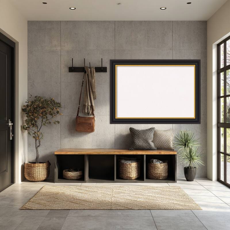 Sierra Black Brown Wood Framed Cork Board - Bulletin Board, Organization Board, Pin Board