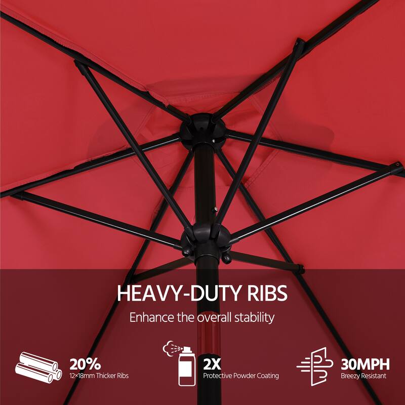 Yaheetech 9ft Patio Umbrella 8 Ribs with Push Button Tilt and Crank