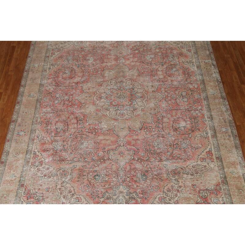 Hand-made Distressed Tabriz Persian Rug Wool - 9'11" x 13'4"