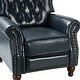 preview thumbnail 38 of 45, HULALA HOME Genuine Leather Nailhead Trim Pushback Recliner with Rolled Arms