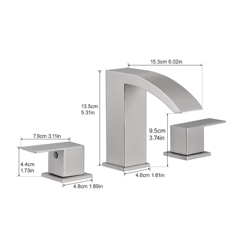 Topcraft Stainless Steel Two Handle Bathroom Sink Faucet