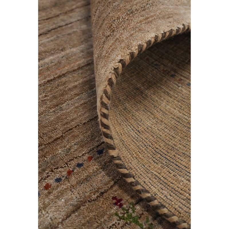 Hand Knotted Oriental 100% Wool Carpet Tribal Animal Pictorial Brown Gabbeh Area Rug - 8' 11'' X 8' 11''