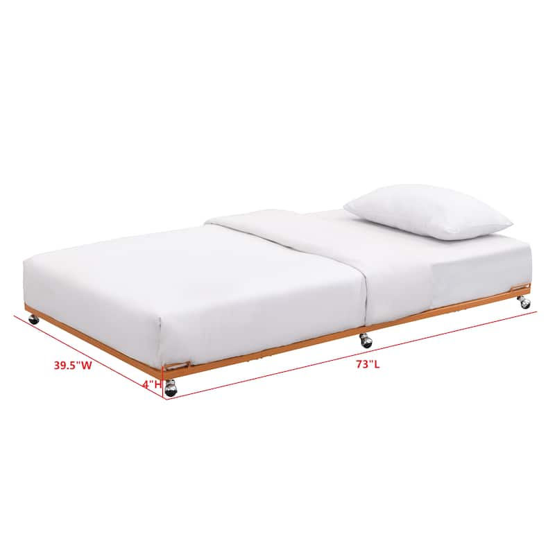Moley Metal Twin Trundle Bed Frame with Modern Sleek Design
