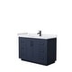 preview thumbnail 49 of 168, Miranda Single Vanity Set, Cultured Marble Top, No Mirror 48-Inch Single - Dark Blue, Black Trim, White Cultured Marble Top