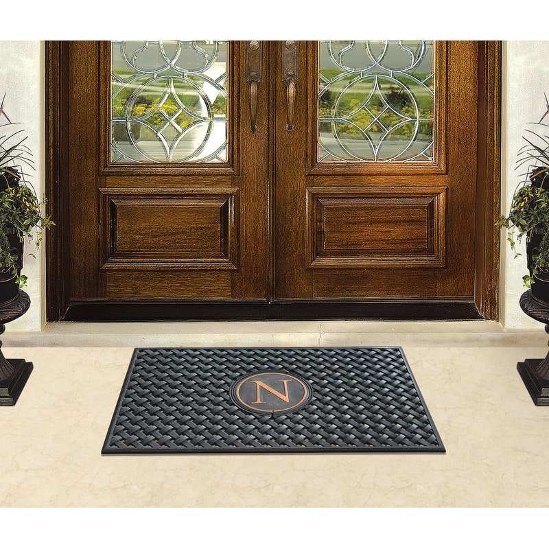 A1HC 100% Pure Rubber Monogrammed Front Door Mat 24" x39" Indoor Outdoor Doormat