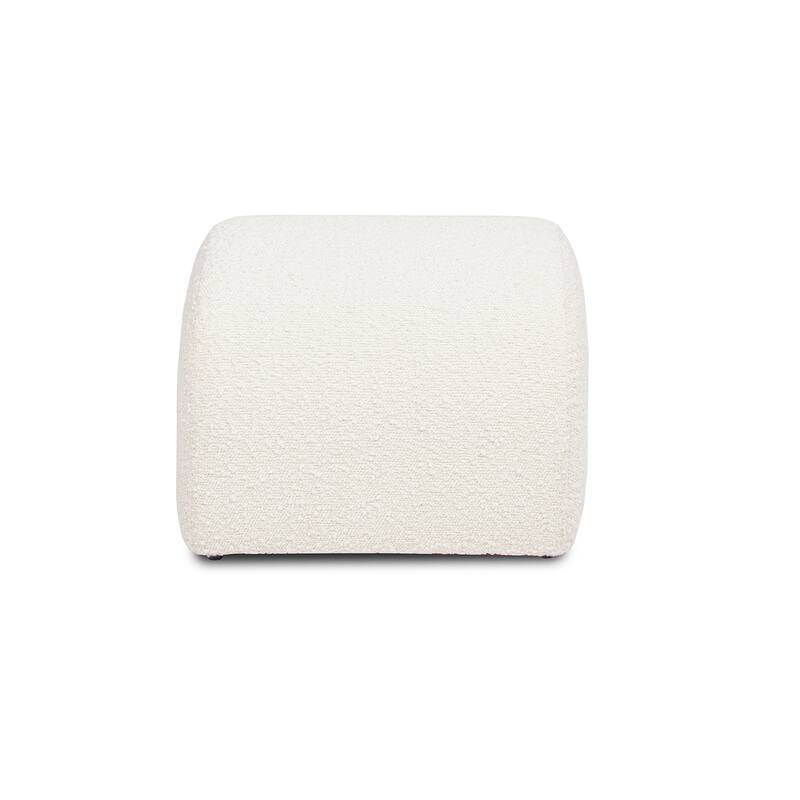 16" Arched Upholstered Footstool Ottoman, Unique Arched Rainbow-Shaped, Boucle