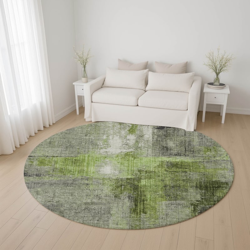 Premium Washable Super Soft Abstract Glam Mayfield Rug - Fern - 8' x 8'
