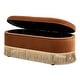 preview thumbnail 4 of 23, Melinda 48.5" Upholstered Tufted Oval Storage Bench with Bullion Fringe