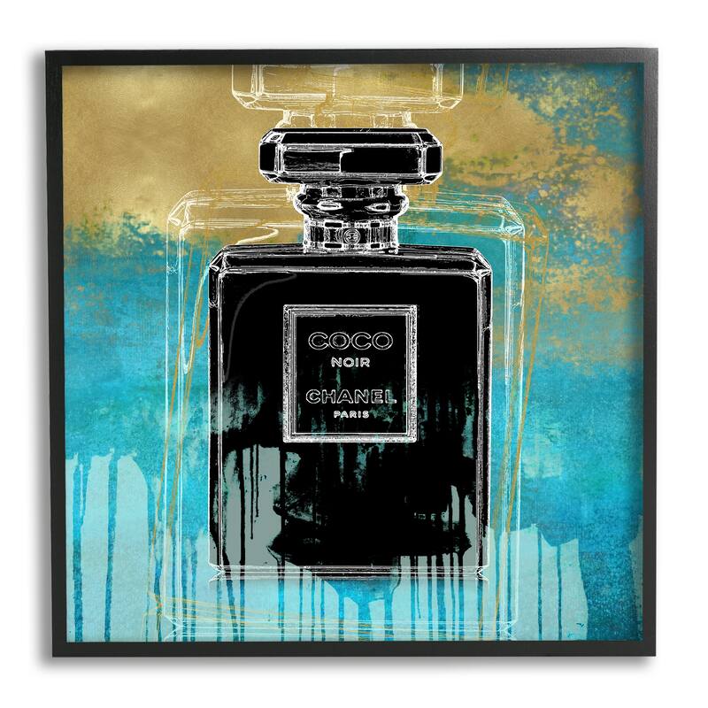 Stupell Modern Glam Perfume Framed Giclee Art Design by Madeline Blake - 17 x 17 - Black