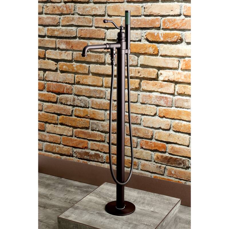 Kingston Brass English Country Freestanding Tub Faucet with Hand Shower