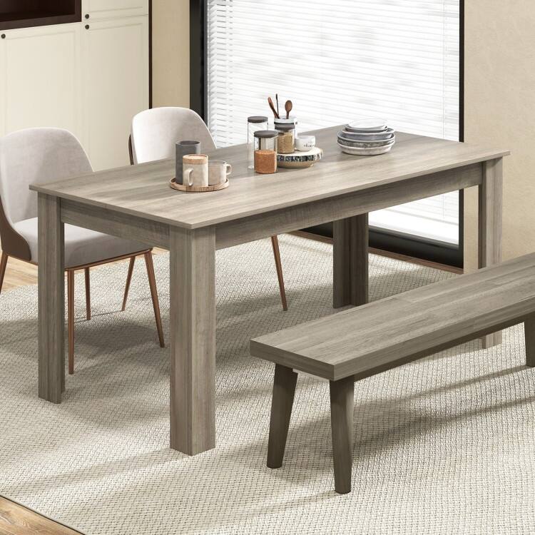 63 Inch Rectangular Modern Dining Kitchen Table for 6 People