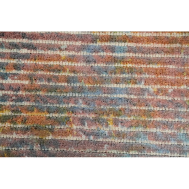 Hand Knotted Oriental Viscose Silk Carpet Modern Abstract Multi-Colored Abstract Area Rug - 7' 6'' X 5' 5''