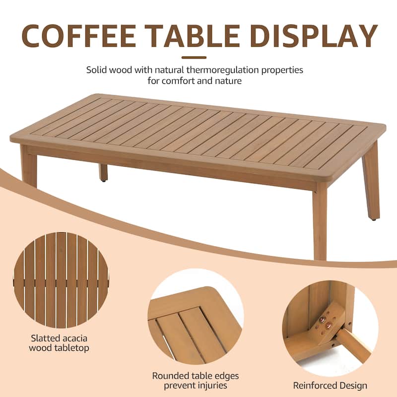 Outdoor Seating Set For 4-Person With Cushions