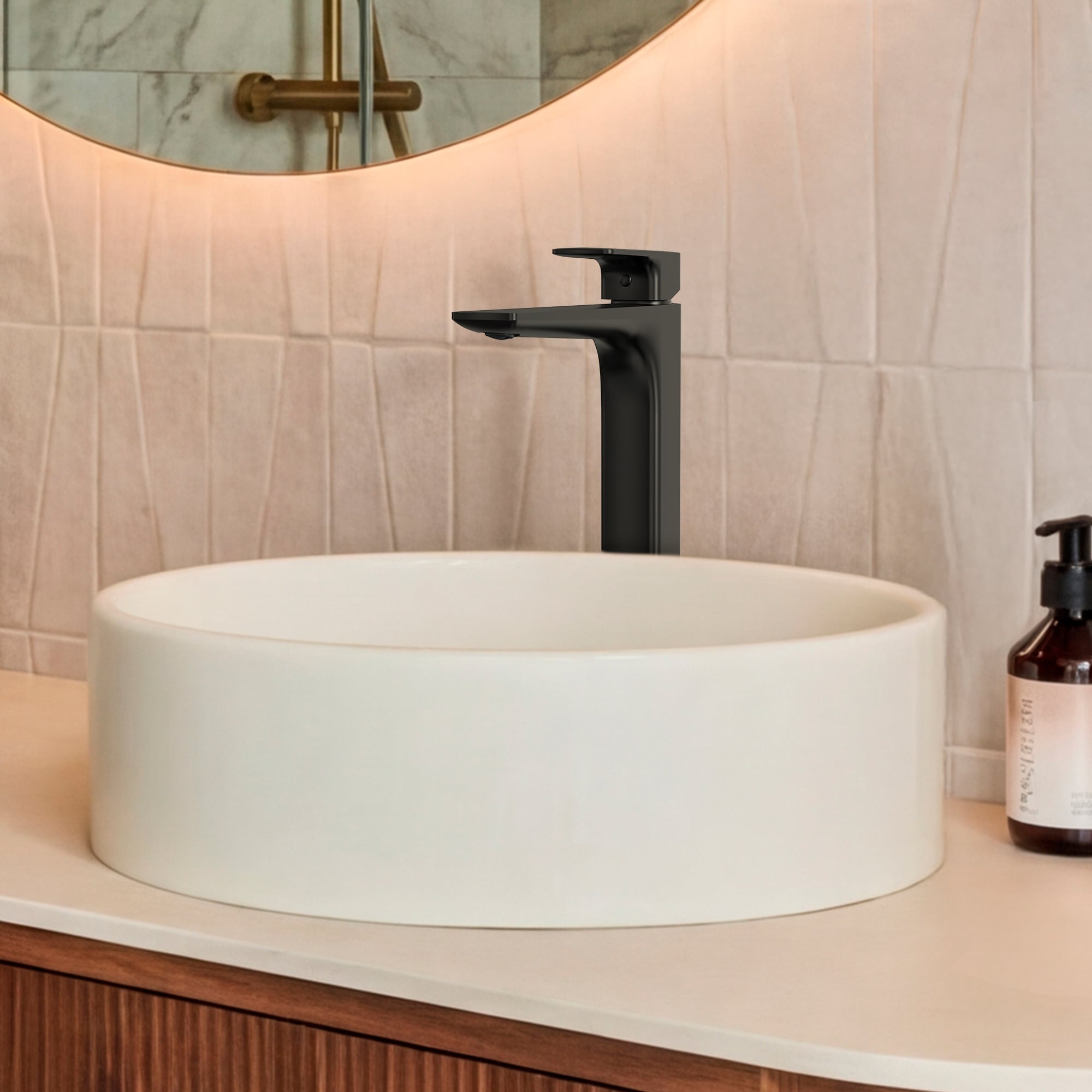 Single Hole Vessel Bathroom Sink Faucet Tall High Spout Bathroom Faucet with Drain Assembly
