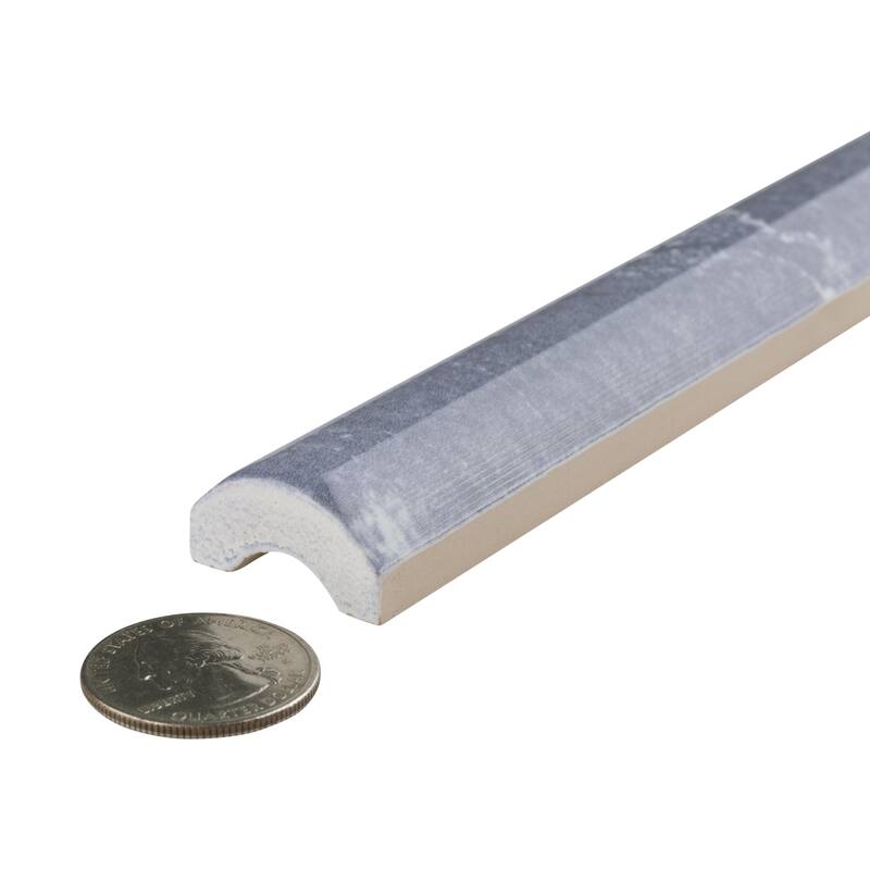 Merola Tile Aroas Cigarro Gris 1" x 7-7/8" Ceramic Wall Trim - (1 Tile)