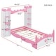 preview thumbnail 2 of 14, Dreamy Twin Size Platform Castle-Shaped Wooden Bed with Shelf for Kids