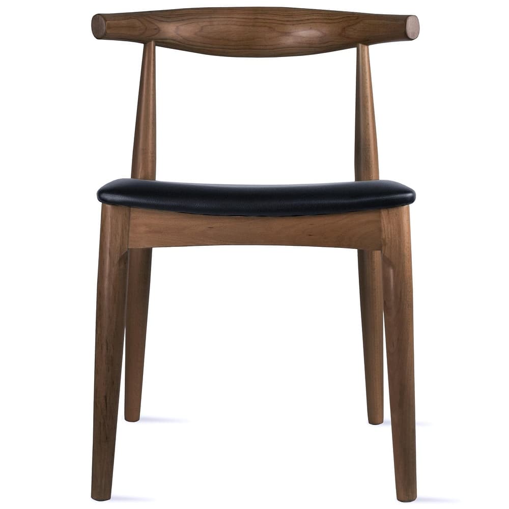 Set of 2 Contemporary Farmhouse Real Solid Wood Cushion Seat Dining Chairs Desk Elbow Side Chairfor Living Room Bedroom Kitchen