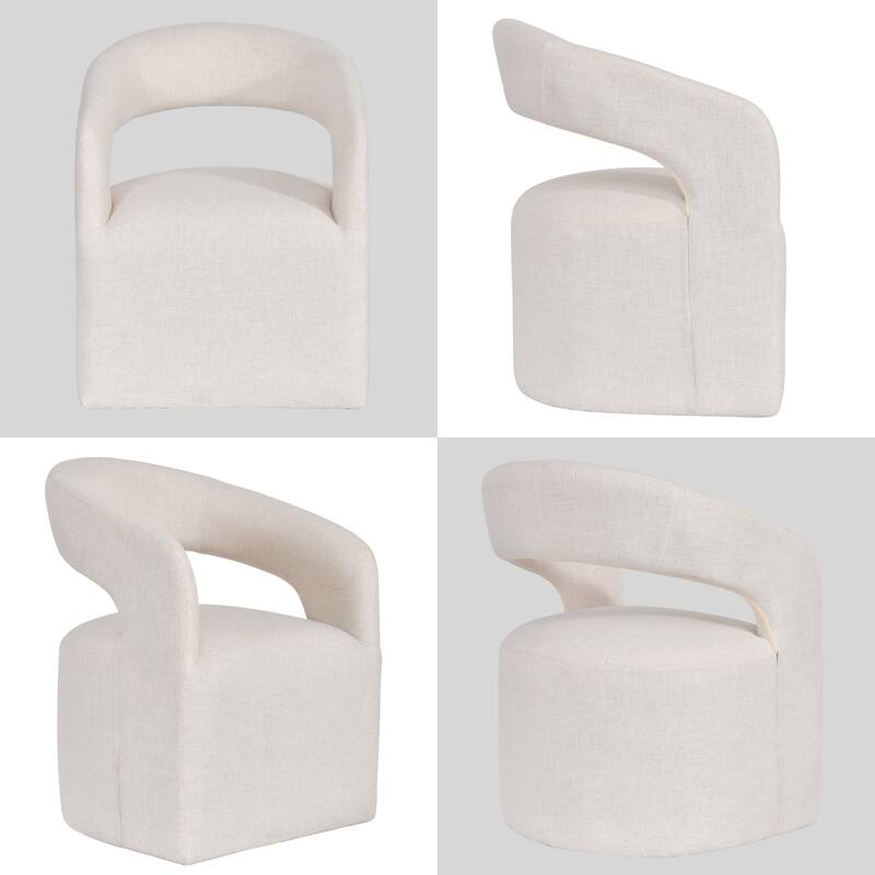 Modern 25" W Open Back Barrel Arm Chair with Caster