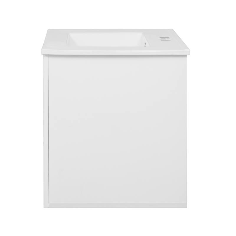 60"Bathroom Vanity with Ceramic Sink,with 3 Holes Single Ceramic Sink,Bathroom Storage Vanity Cabinet with 2 Soft Closing Doors