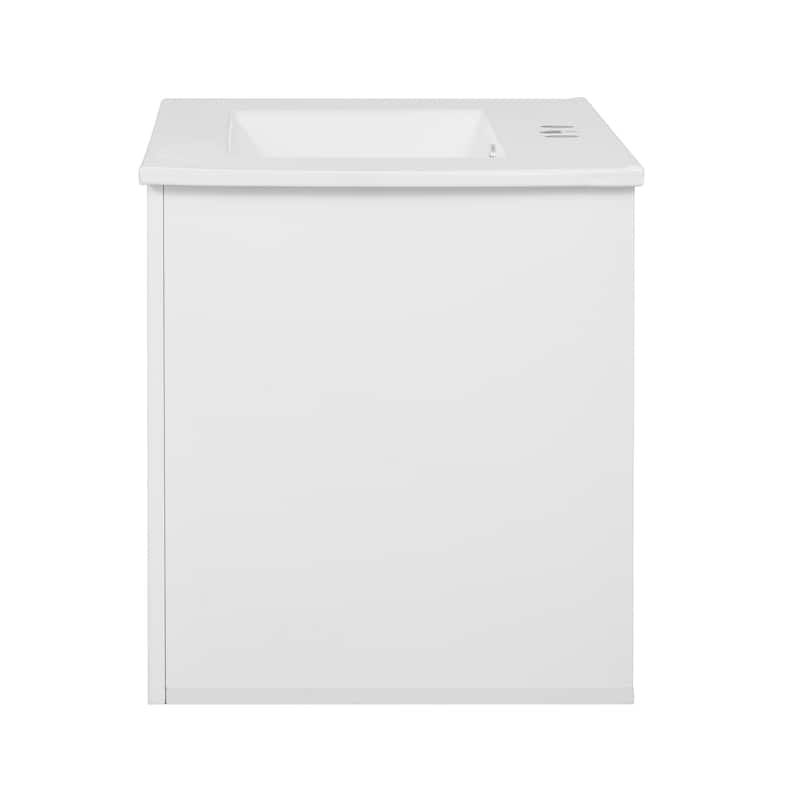 60"Vanity With Ceramic Sink,With 3 Holes Single Ceramic Sink,Storage Vanity Cabinet With 2 Soft Closing Doors