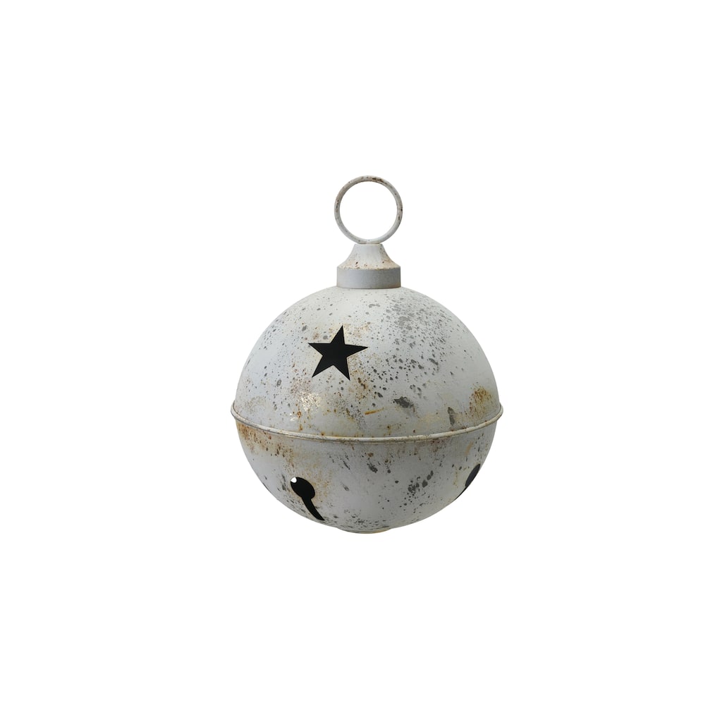 Large Metal Bell Ornament with Star Cut-Outs - 11.75"L x 11.75"W x 15.75"H