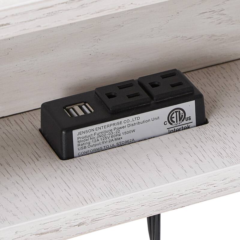 Elio Two-Tone Rectangular End Table with USB Port by iNSPIRE Q Modern - End Table
