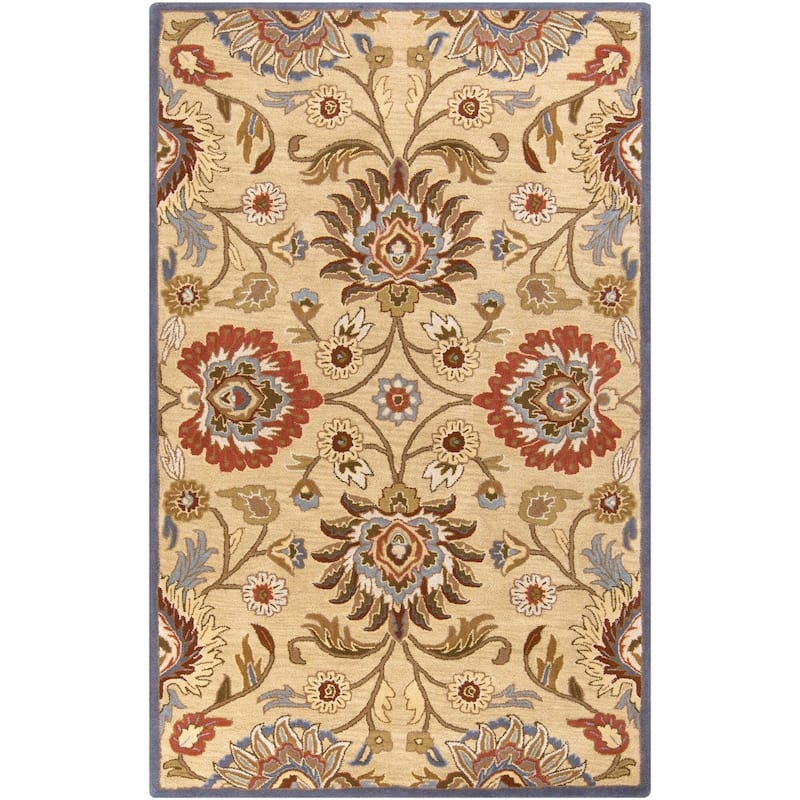 Patchway Handmade Classic Floral Wool Area Rug