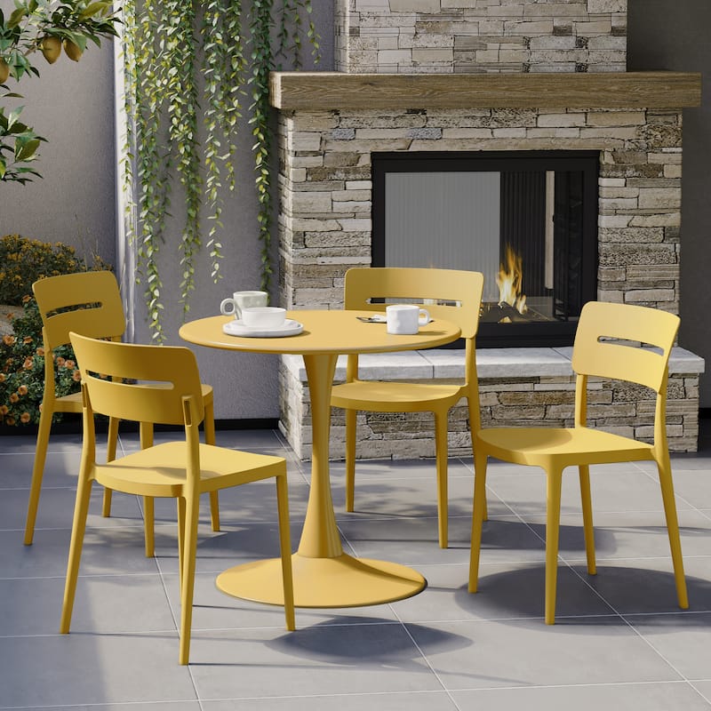 Frond and Form Outdoor Stacking Dining Side Chair (Set of 4)