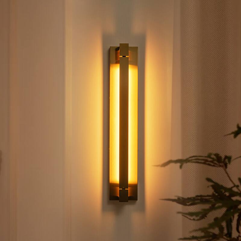 23.6" W Mid-Century Modern Gold Linear Design Adjustable Rotatable Intergrated LED Bathroom Vanity Light