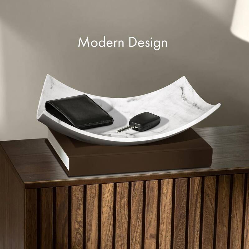 Creative Scents Black Marble Look Fruit Bowl for Kitchen Counter