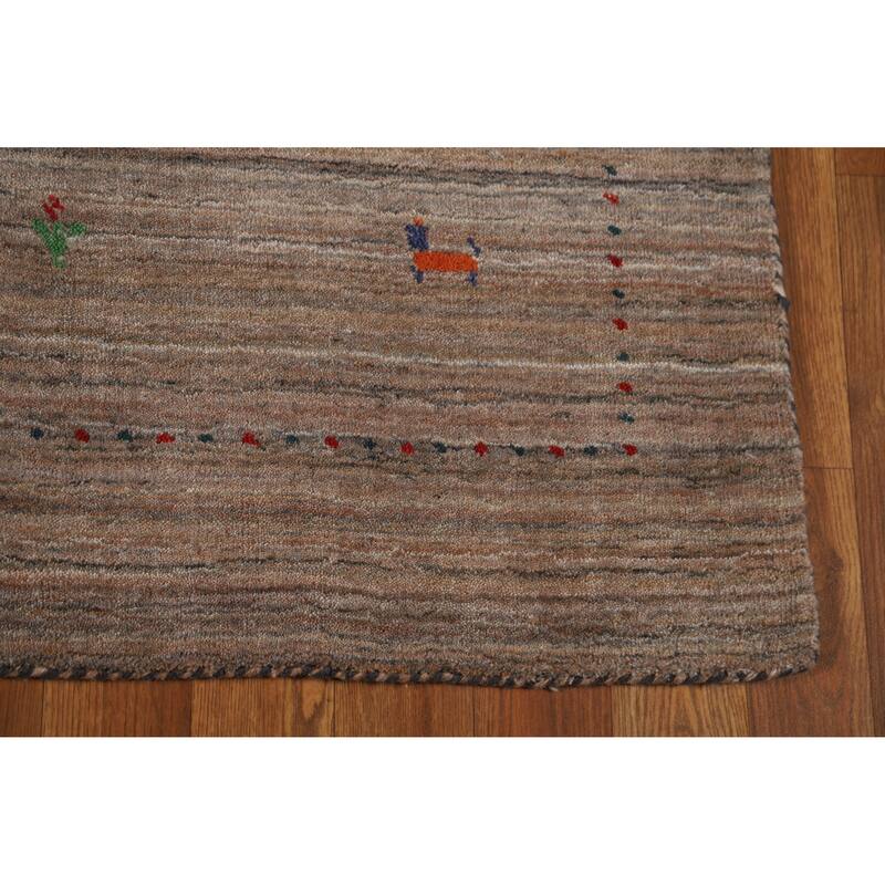 Gabbeh Indian Rug Hand-Knotted Oriental Wool Carpet - 3'0" x 4'10"