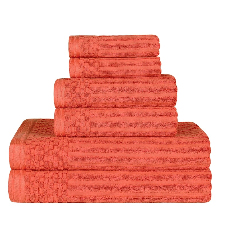 Superior Soho Ribbed Cotton 6-Piece Assorted Towel Set