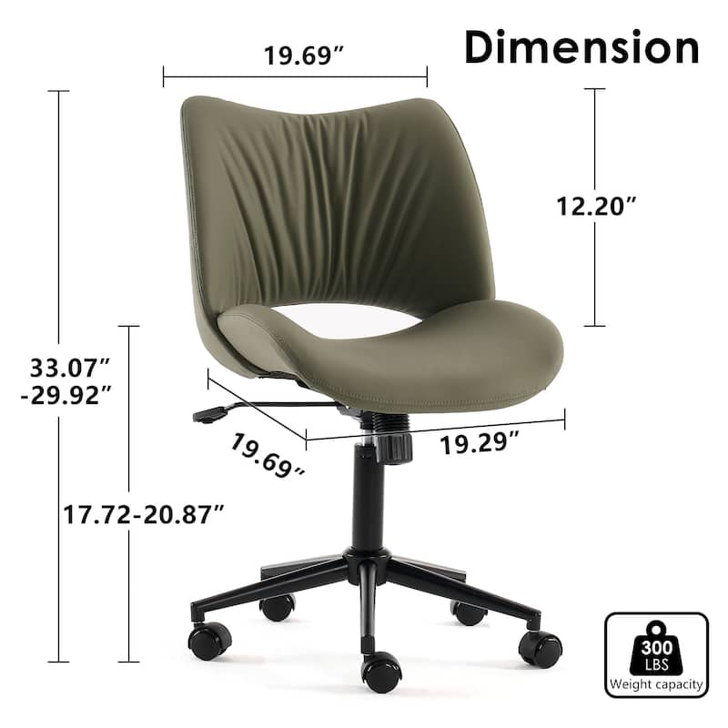 Ergonomic Faux Leather Office Chair, Swivel Task Chair