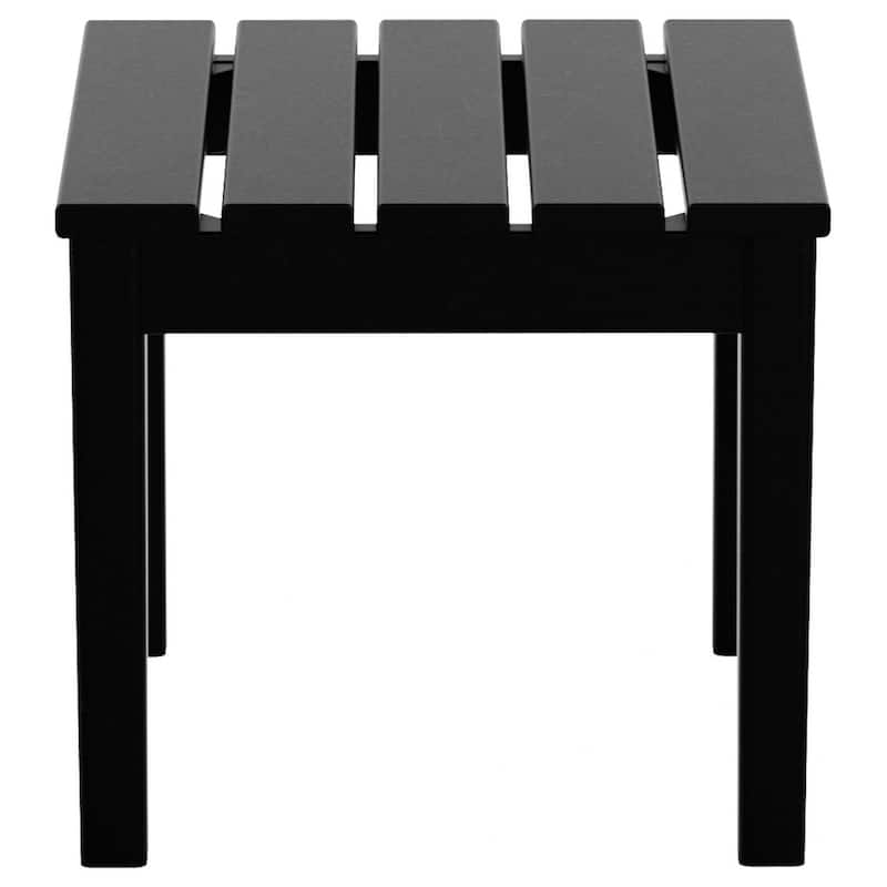 Shoreside HDPE Eco-Friendly All Weather Square Modern 18" Side Table