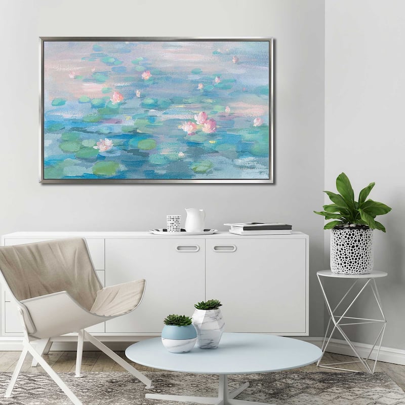 "Sunrise Waterlilies Crop" Print on Floating Canvas
