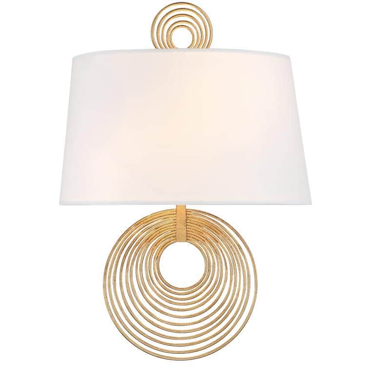 Doral 2 Light Renaissance Gold Wall Mount - 9.5'' W x 14'' H x 5.5'' D