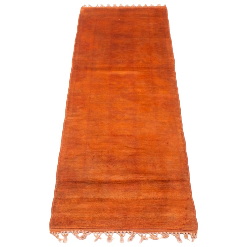ECARPETGALLERY Hand-knotted Color Transition Burnt Orange Wool Rug - 2'7 x 8'11
