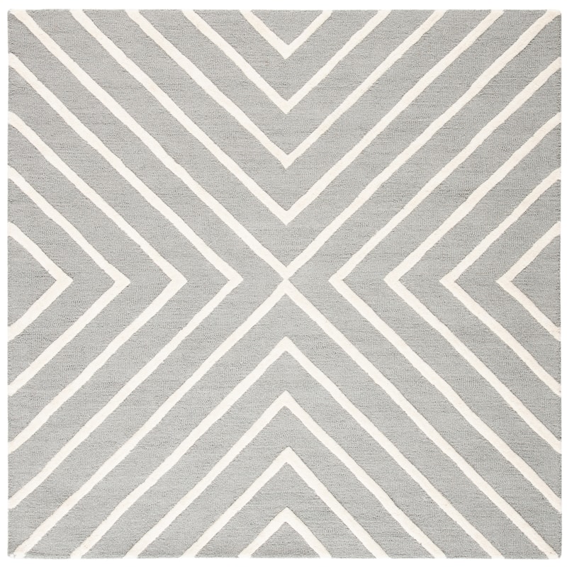 SAFAVIEH Handmade Kids Brionna Wool Rug - 5' Square - Grey/Ivory