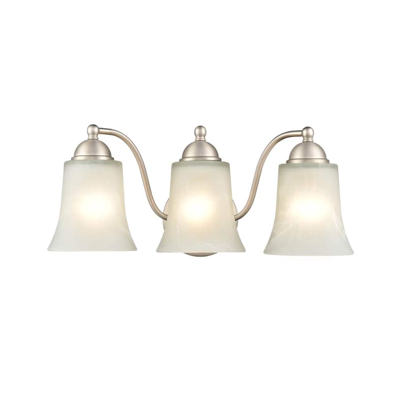 Millennium Lighting Metal 3 Light Bathroom Vanity Fixture with Faux Alabaster Shades