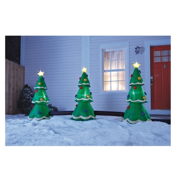 Gemmy 39498 3 Tree Light Show Christmas Inflatable Fabric Multicolored