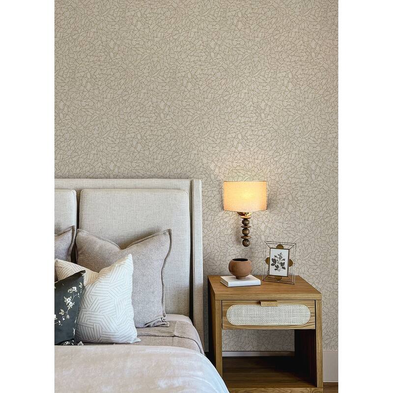 A-Street Prints Soma Silver Metallic Crackling Wallpaper