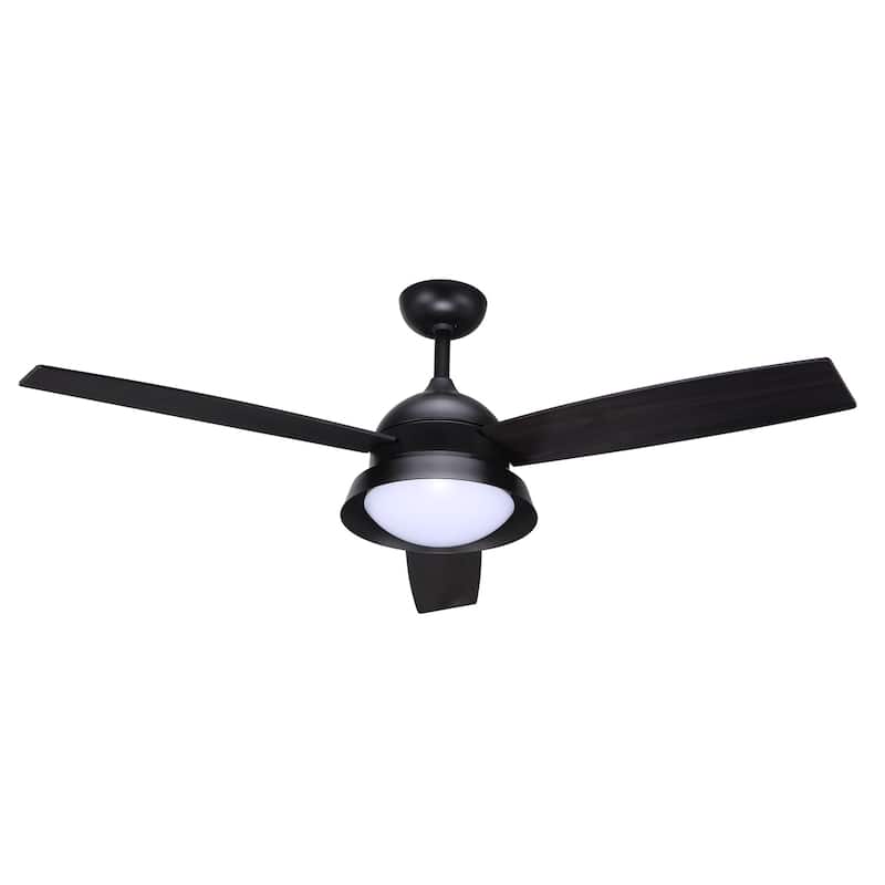 Good Housekeeping 52" Barnlight Indoor 3-Blade Ceiling Fan with Remote Control - Matte Black