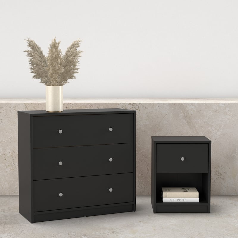 Porch & Den Zoe 2-Piece Bedroom Set - Nightstand And Chest - Black