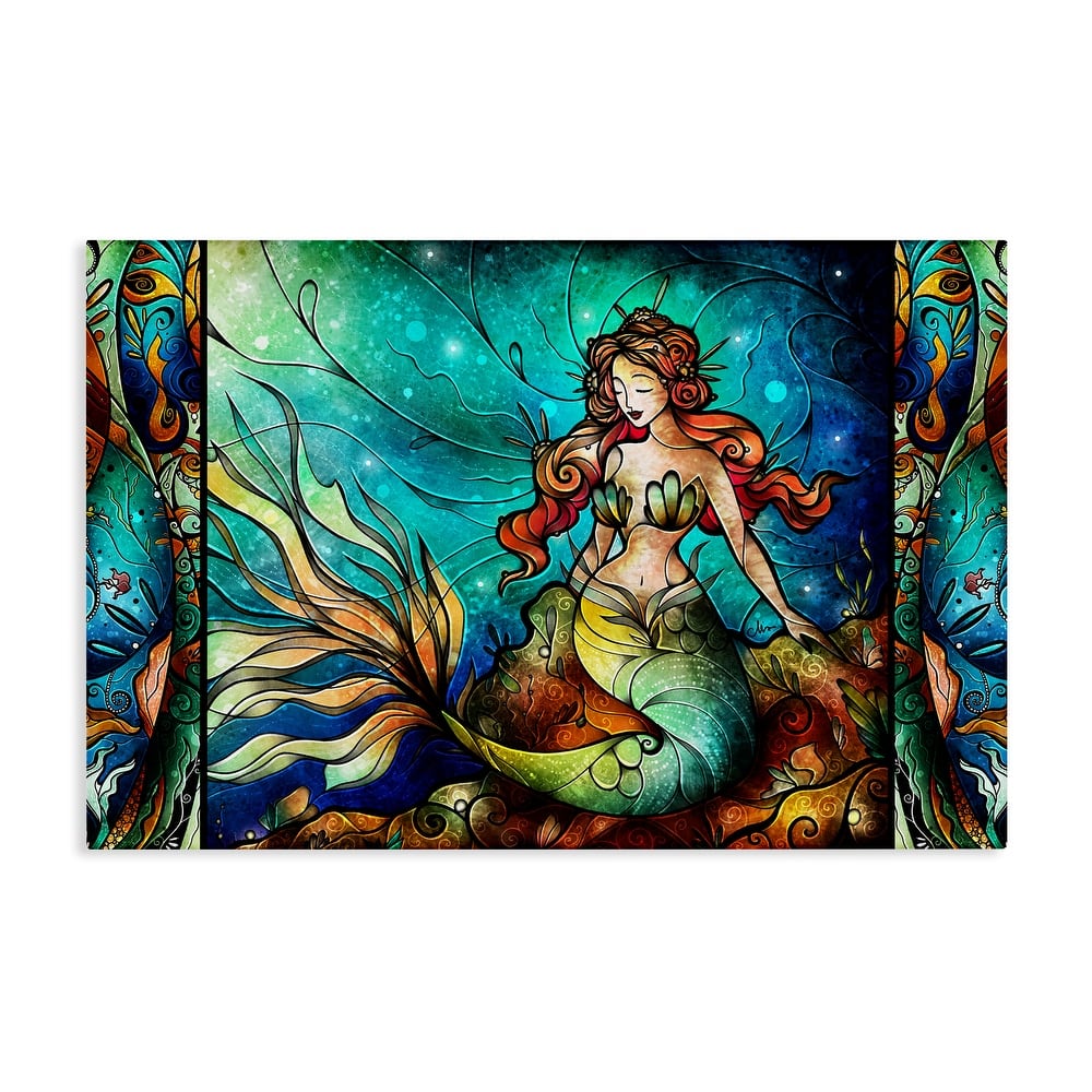 Stupell Elegant Seated Mermaid Canvas Wall Art Design By Mandie Manzano