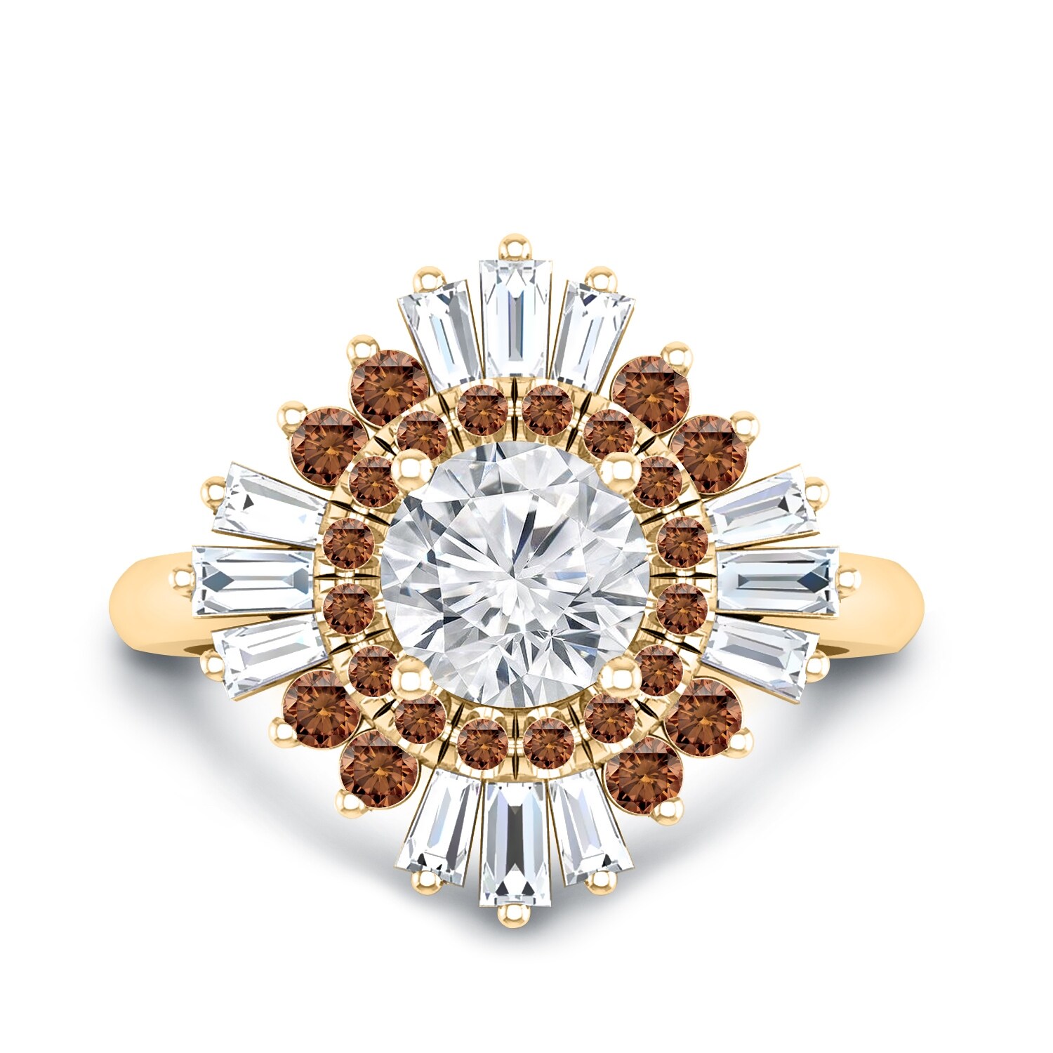 Auriya 14k Gold 1 1/2ctw Ballerina Brown Diamond Engagement Ring Certified