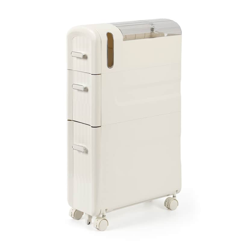 Toilet Paper Holder Storage Cabinet Beside Toilet Storage for Small Bathroom - White - 3-Tier