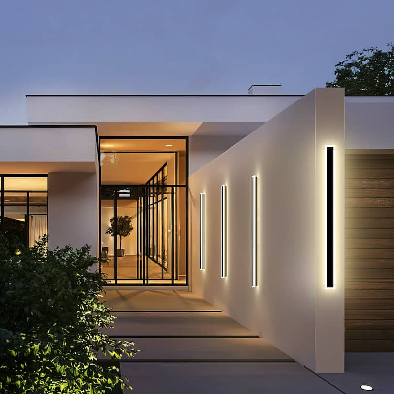 Set of 2 Outdoor Long Strip LED Wall Sconce RGBCW Wall Light Lamp - 40 inch