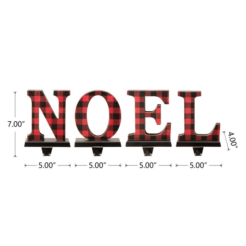 Glitzhome 6-7" H Heavy Duty Christmas NOEL Stocking Holders Mantel Ornament